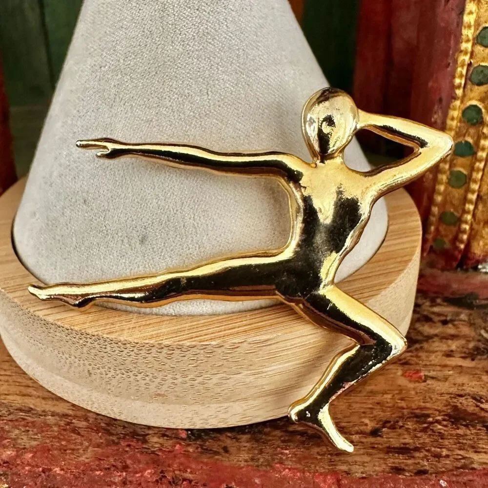 Jonette Vintage Gold-Tone Dancer Brooch